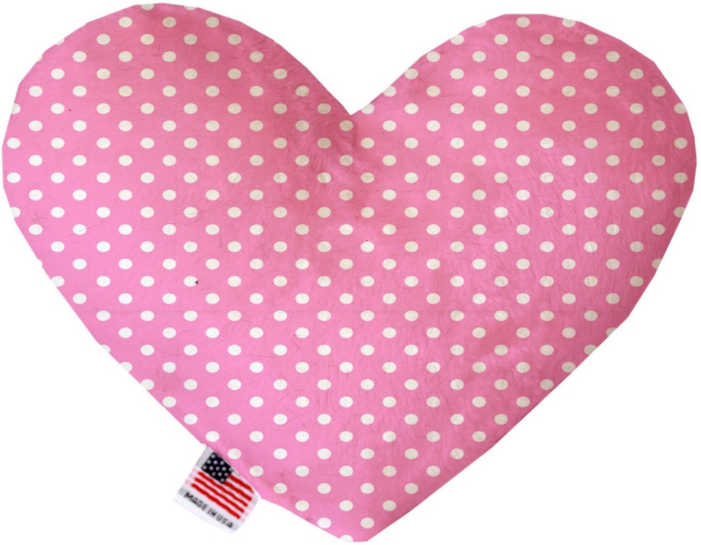 Pink Polka Dots 6 Inch Heart Dog Toy