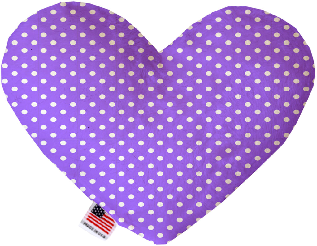 Purple Polka Dots 6 Inch Canvas Heart Dog Toy