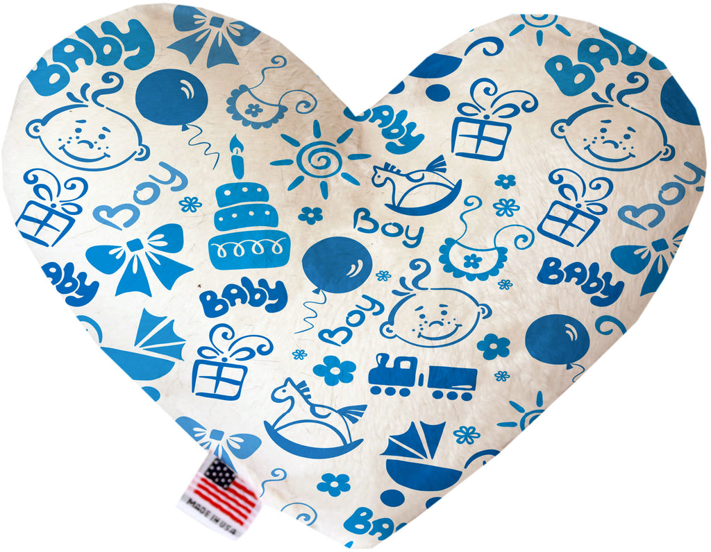 Baby Boy 6 Inch Canvas Heart Dog Toy