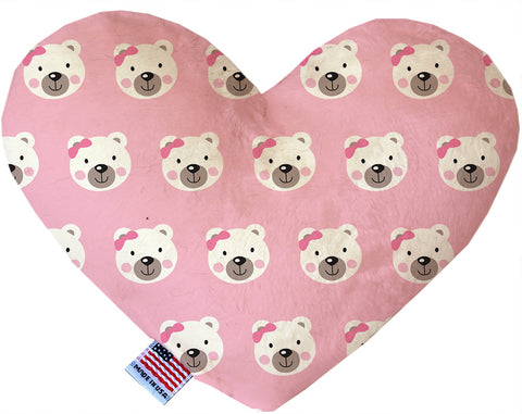 Pink Bears And Bows 6 Inch Canvas Heart Dog Toy