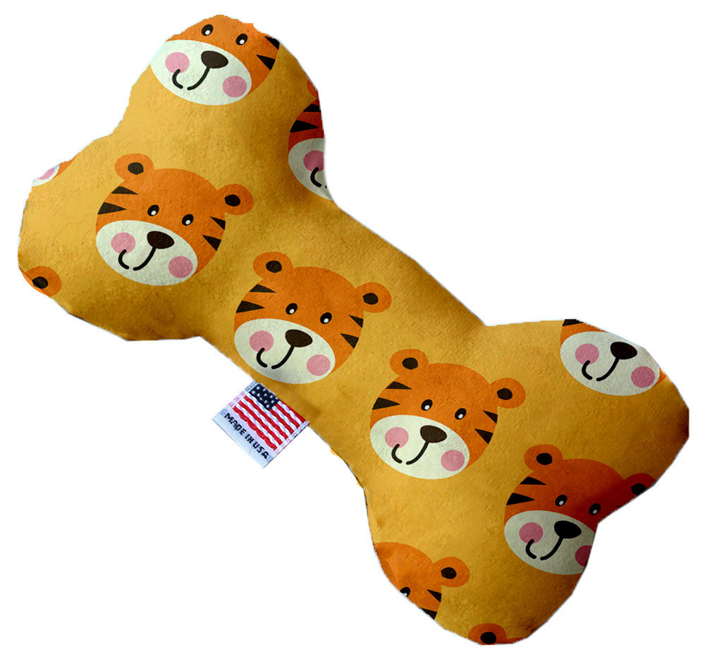 Tally The Tiger 10 Inch Canvas Bone Dog Toy