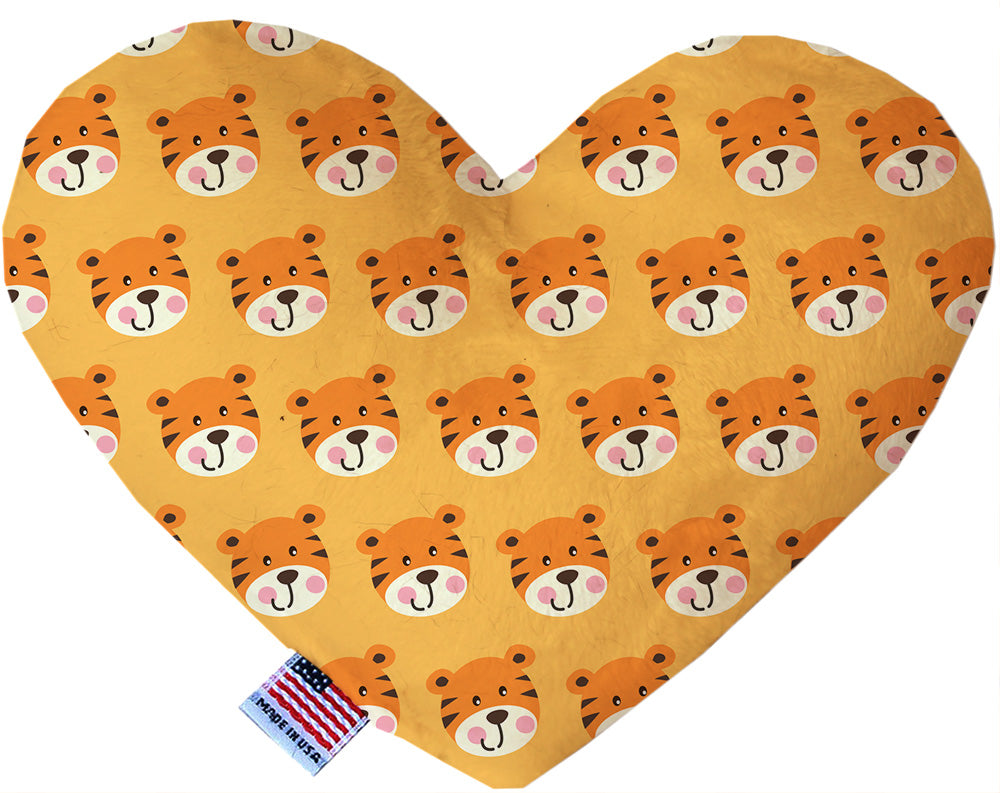 Tally The Tiger 6 Inch Canvas Heart Dog Toy