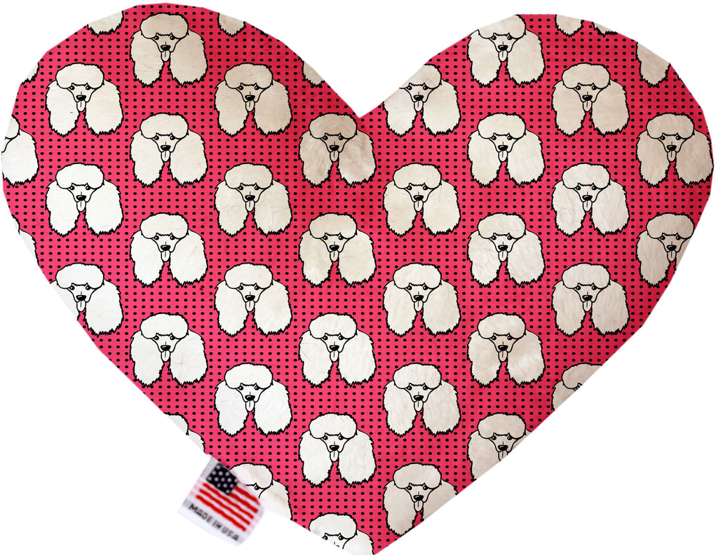 Pretty Poodles 6 Inch Canvas Heart Dog Toy