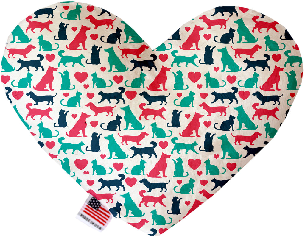 Pups And Kits 8 Inch Canvas Heart Dog Toy