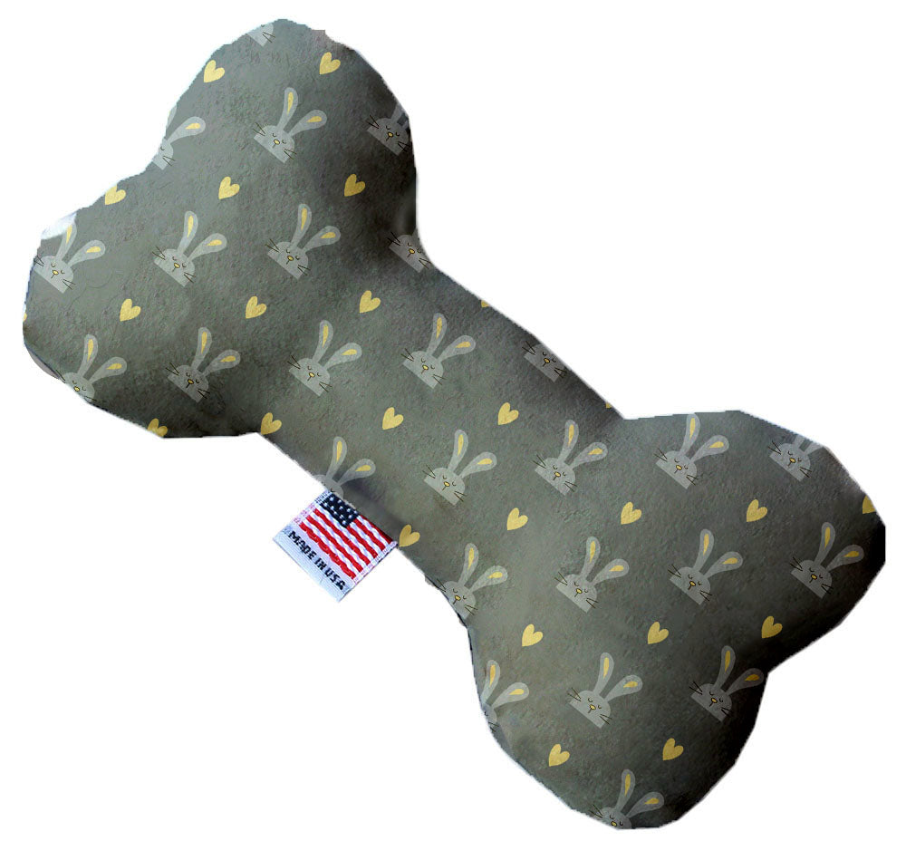 Gray Bunnies 8 Inch Canvas Bone Dog Toy