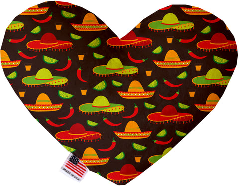 Sombreros 6 Inch Canvas Heart Dog Toy