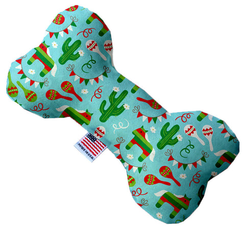 Turquoise Fiesta 10 Inch Canvas Bone Dog Toy