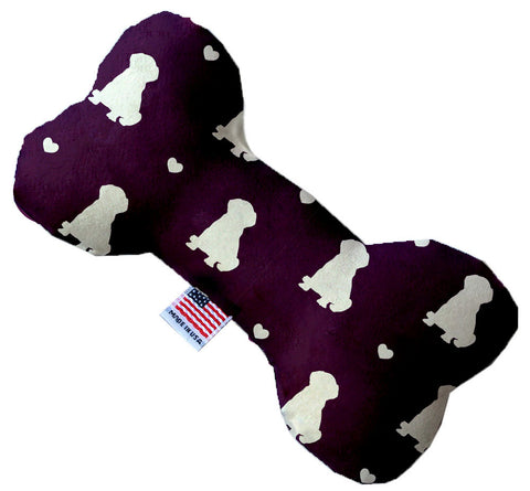 Purple Puppy Love 10 Inch Canvas Bone Dog Toy