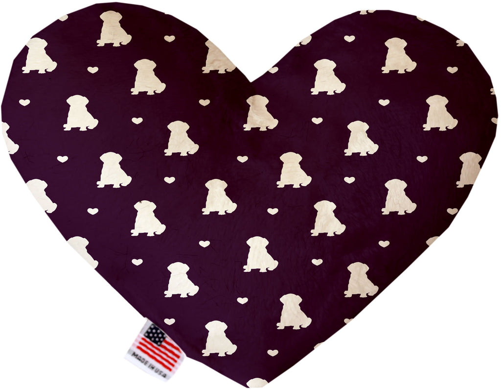 Purple Puppy Love 6 Inch Canvas Heart Dog Toy