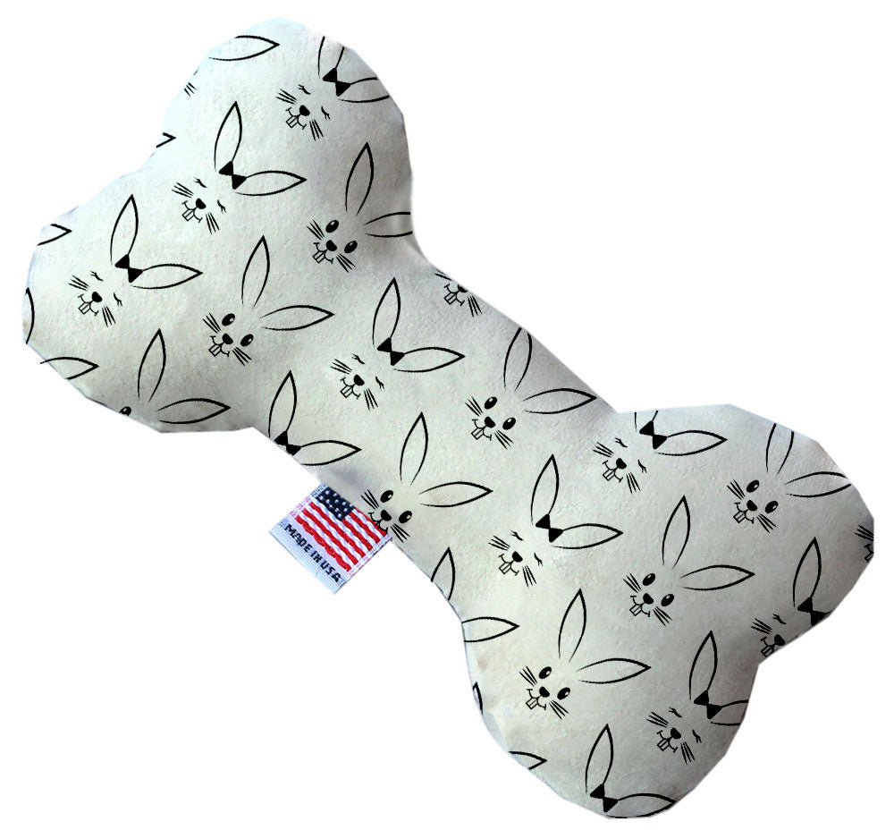 Bunny Face 6 Inch Canvas Bone Dog Toy