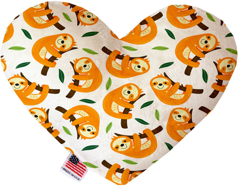 Sleepy Sloths 6 Inch Canvas Heart Dog Toy