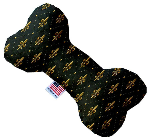 Black And Gold Fleur De Lis 6 Inch Bone Dog Toy