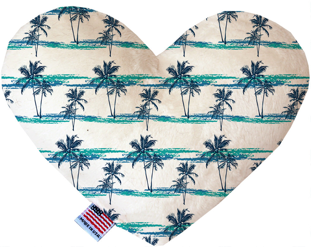 Palm Tree Paradise 6 Inch Canvas Heart Dog Toy