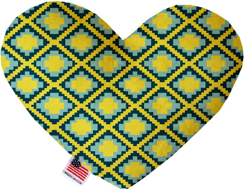 Yellow Southwest 6 Inch Canvas Heart Dog Toy