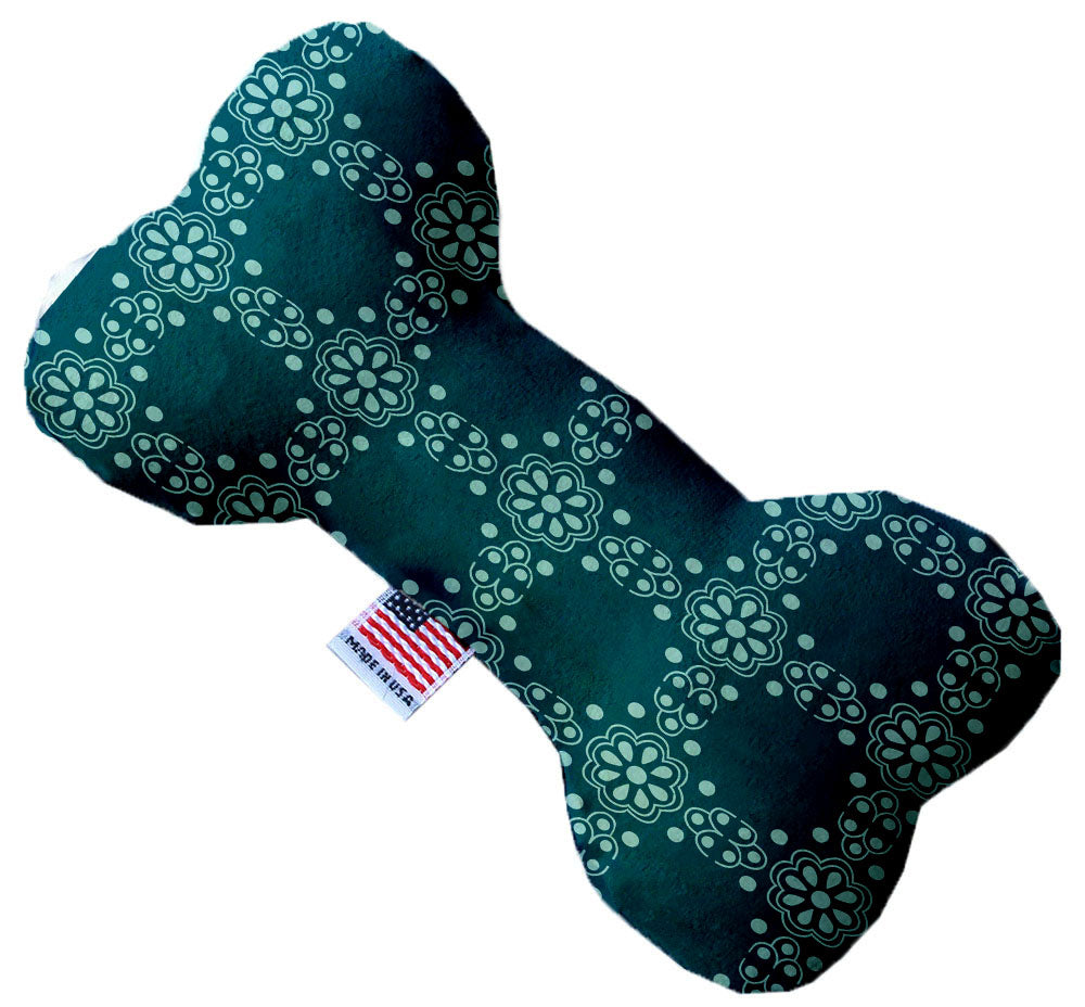 Blue Flowers 10 Inch Canvas Bone Dog Toy