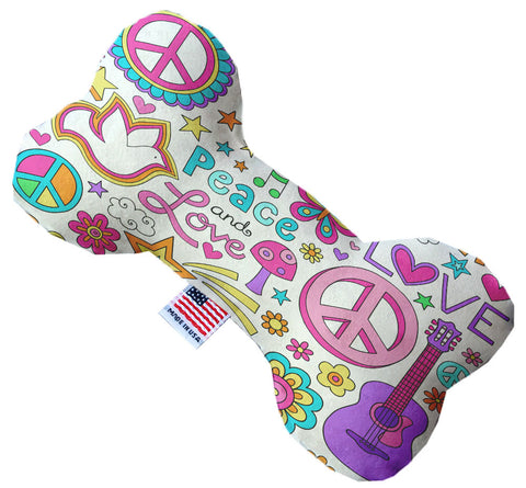 Hippy Love 6 Inch Canvas Bone Dog Toy