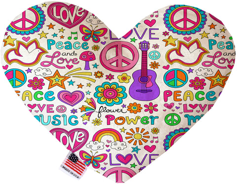 Hippy Love 6 Inch Canvas Heart Dog Toy