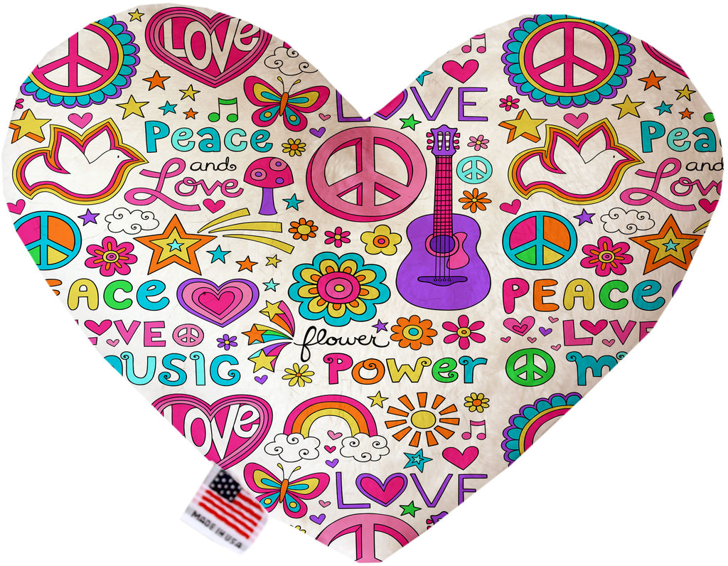 Hippy Love 8 Inch Canvas Heart Dog Toy