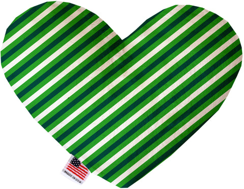 St. Patrick's Stripes 6 Inch Canvas Heart Dog Toy