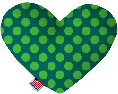 Green On Green Dots 6 Inch Canvas Heart Dog Toy