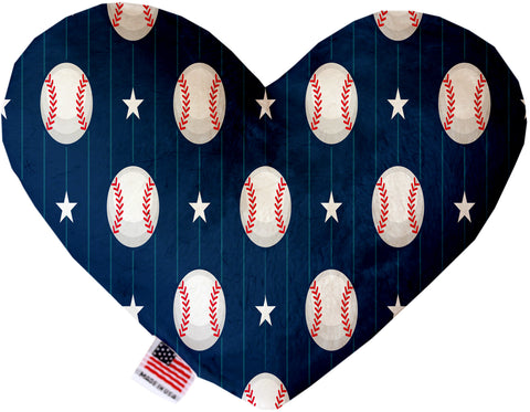 Baseball Pinstripes 8 Inch Canvas Heart Dog Toy