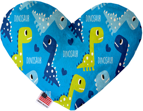 Blue Dinosaurs 6 Inch Canvas Heart Dog Toy