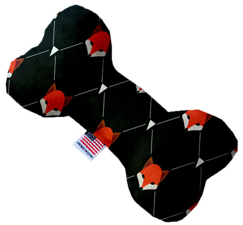 Fox Plaid 6 Inch Canvas Bone Dog Toy