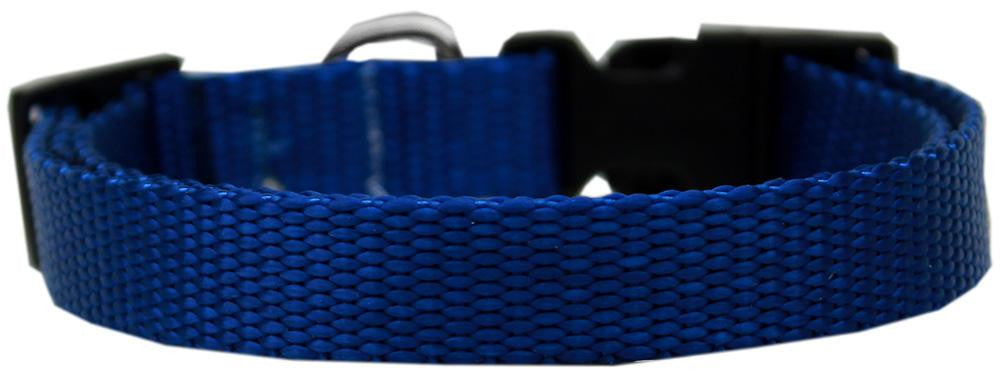 Plain Nylon Dog Collar SM Blue