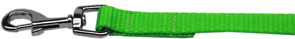 Plain Nylon Pet Leash 3-8in by 4ft Hot Lime Green