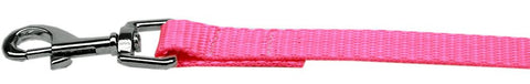 Plain Nylon Pet Leash 1in by 6ft Hot Pink