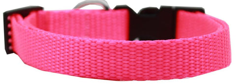 Plain Nylon Cat Safety Collar Hot Pink