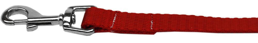 Plain Nylon Pet Leash 5-8in by 4ft Red