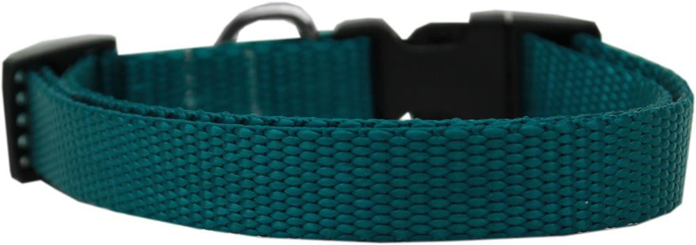 Plain Nylon Dog Collar SM Teal