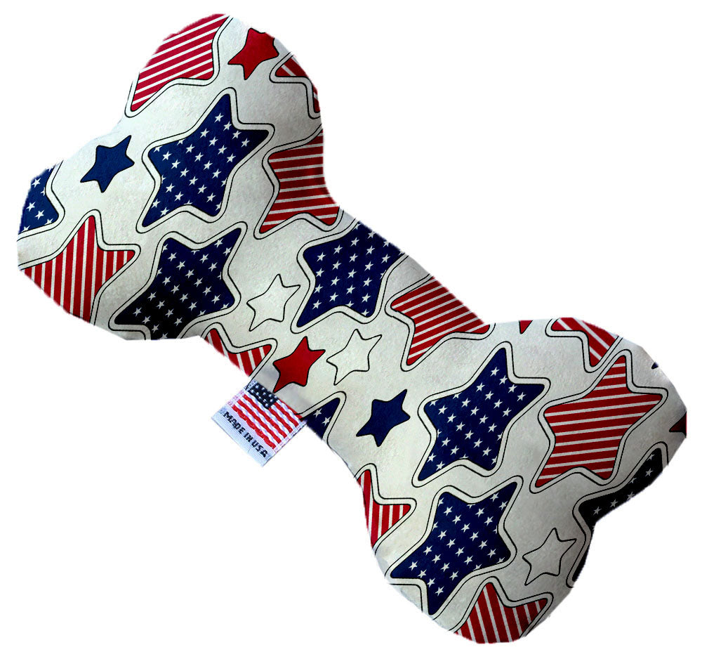 Patriotic Stars 10 Inch Canvas Bone Dog Toy