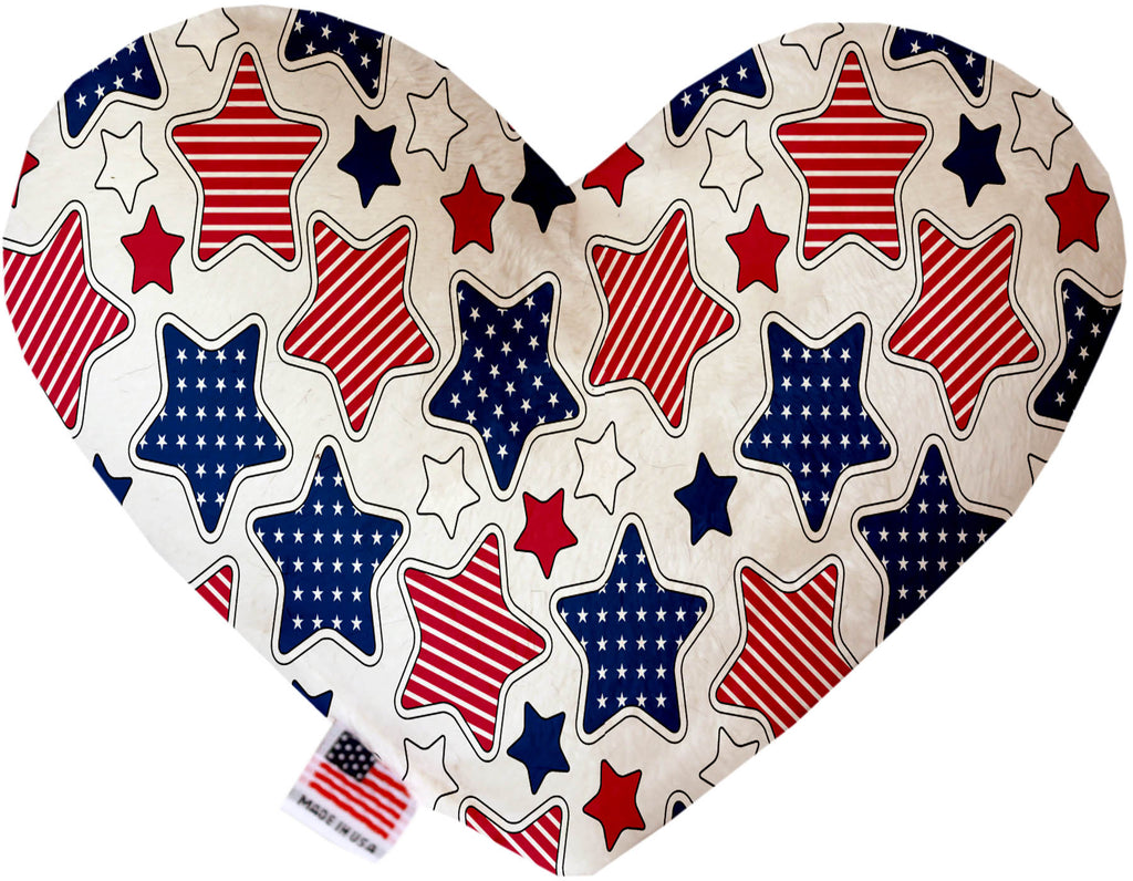 Patriotic Stars 6 Inch Canvas Heart Dog Toy