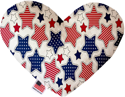 Patriotic Stars 6 Inch Canvas Heart Dog Toy