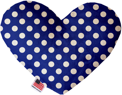 Bright Blue Swiss Dots 6 Inch Canvas Heart Dog Toy