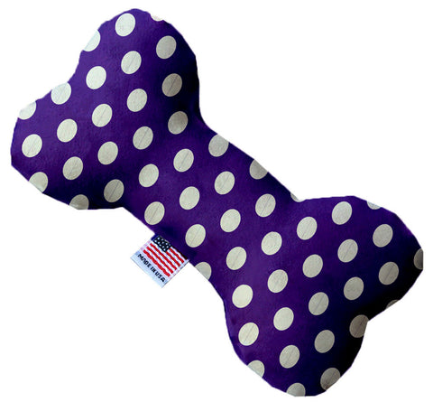 Royal Purple Swiss Dots 6 Inch Canvas Bone Dog Toy