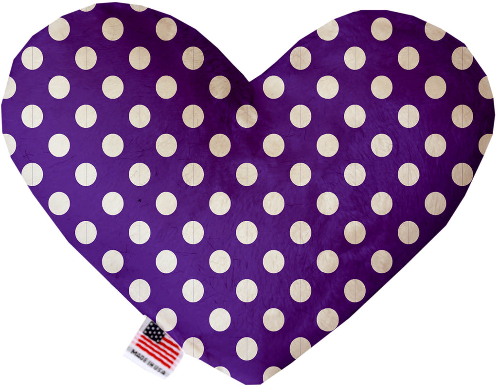 Royal Purple Swiss Dots 8 Inch Canvas Heart Dog Toy