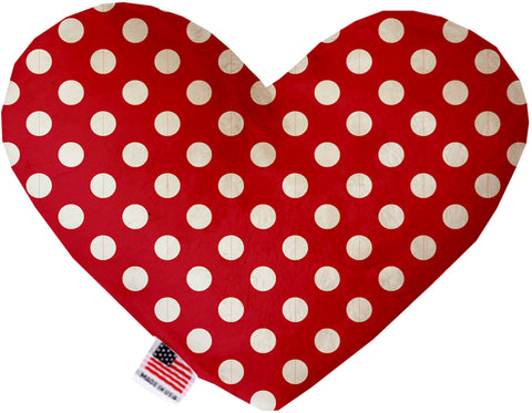 Red Swiss Dots 6 Inch Canvas Heart Dog Toy