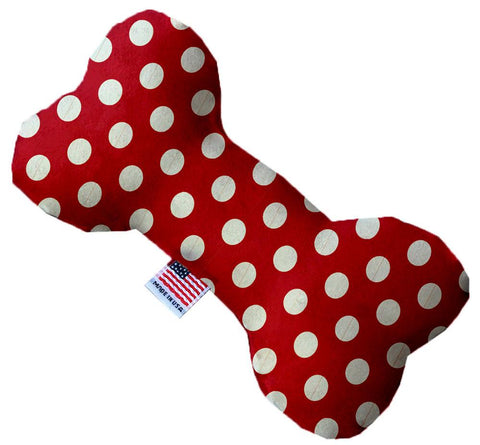 Red Swiss Dots 6 Inch Bone Dog Toy