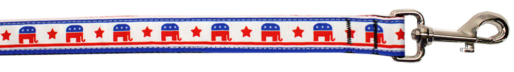 Political Nylon Republican Pet Leash 1in By 4ft