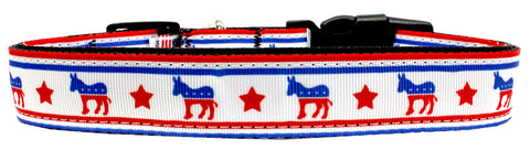 Political Nylon Democrat Dog Collar Xl