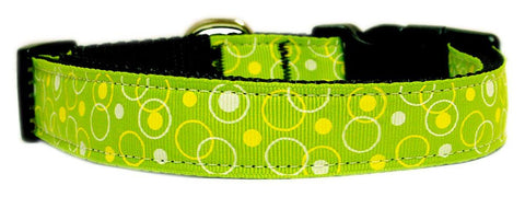 Retro Nylon Ribbon Collar Lime Green Sm