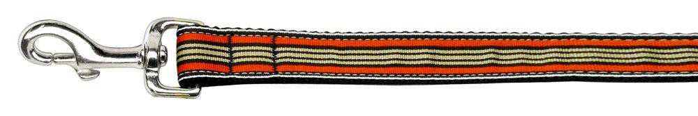 Preppy Stripes Nylon Ribbon Collars Orange-Khaki 1 wide 6ft Lsh