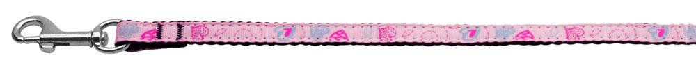 Crazy Hearts Nylon Collars Light Pink 3-8 wide 6Ft Lsh