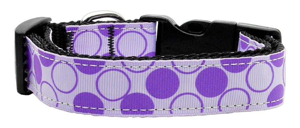 Diagonal Dots Nylon Collar  Lavender Medium