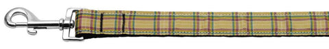 Plaid Nylon Collar  Khaki 1 Wide 6ft Lsh