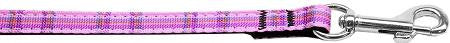 Plaid Nylon Collar  Pink 3-8 wide 4ft Lsh