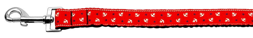 Anchors Nylon Ribbon Leash Red 1 inch wide 6ft Long
